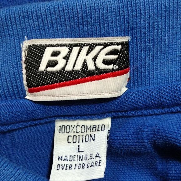 BIKE Vintage Polo Cotton Short Sleeve Mid Button Polo Shirt - Picture 3 of 13